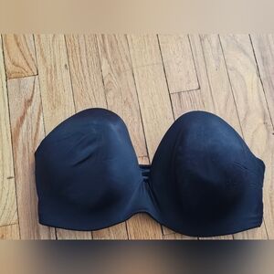 Lane Bryant Cacique Strapless Multiconvertible Bra Black 38DDD